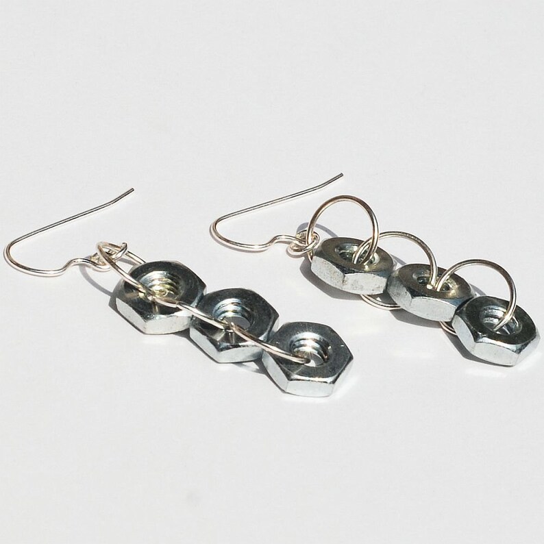 Hardware Jewelry Salvaged Silver Hardware Earrings Found Etsy