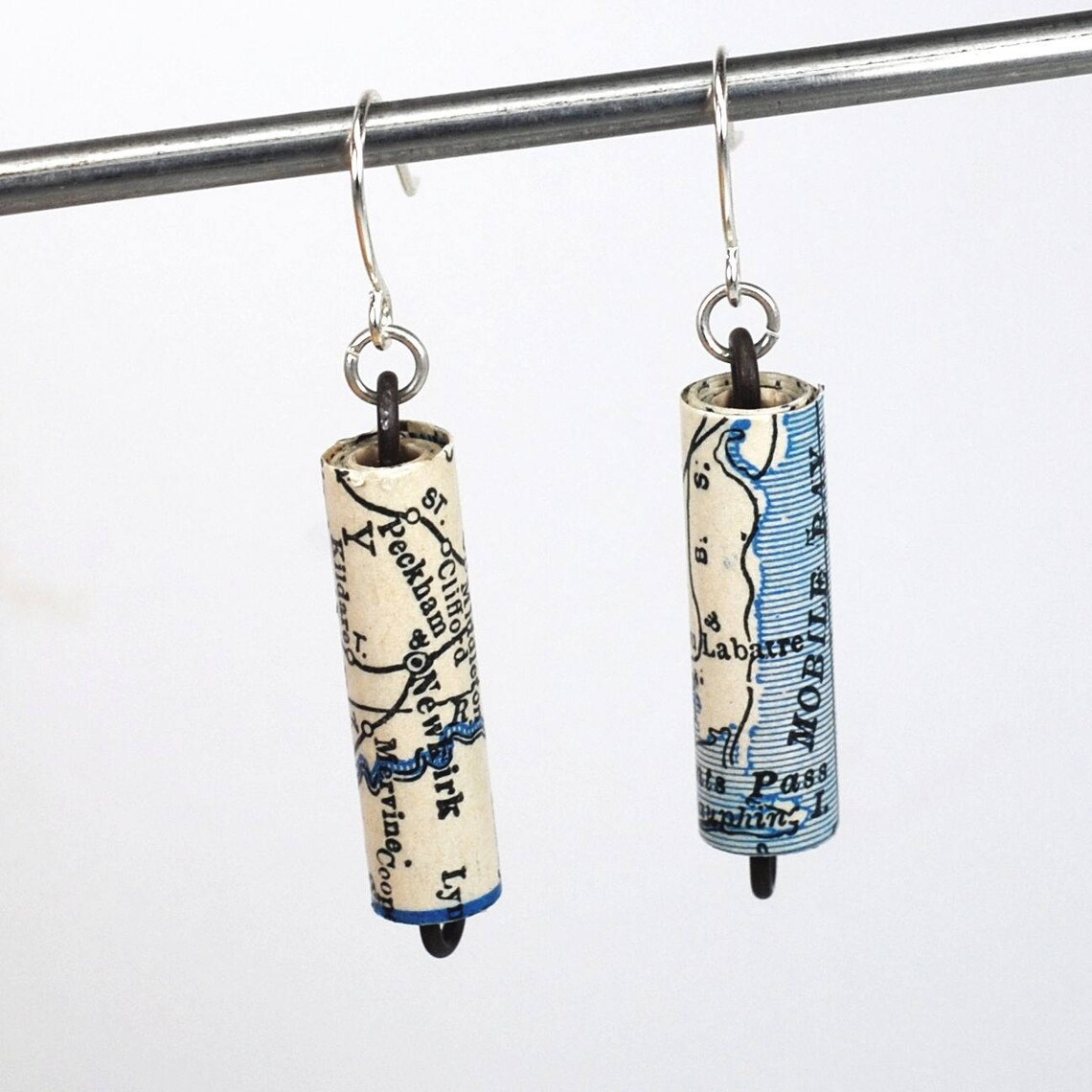 Paper Bead Earrings United States Map Paper Bead Jewelry Map Etsy