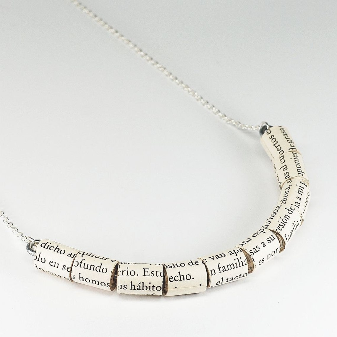 Paper Bead Jewelry Spanish Upcycled Paper Bead Necklace Etsy