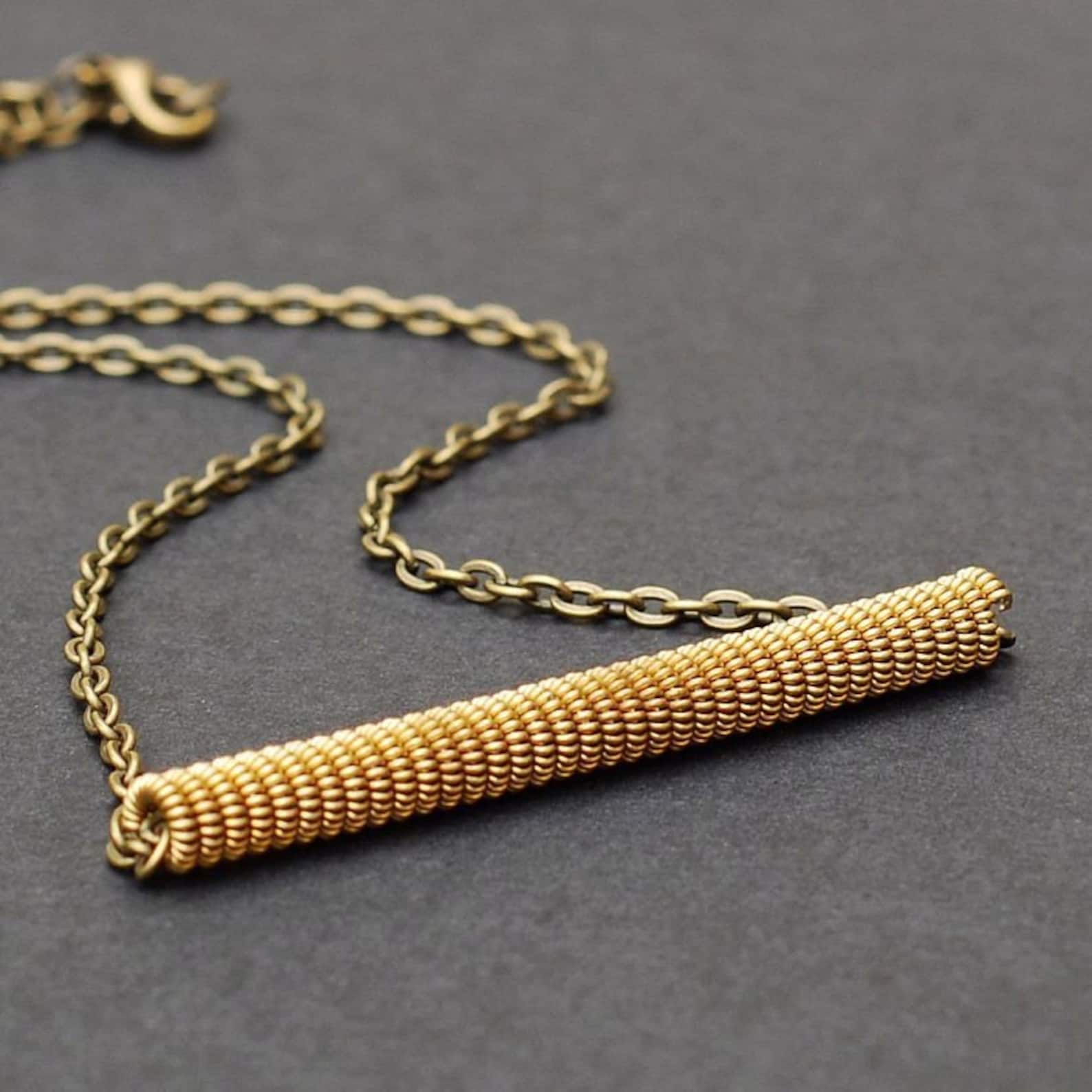 Guitar String Jewelry Upcycled Silver Bar Necklace Simple Etsy