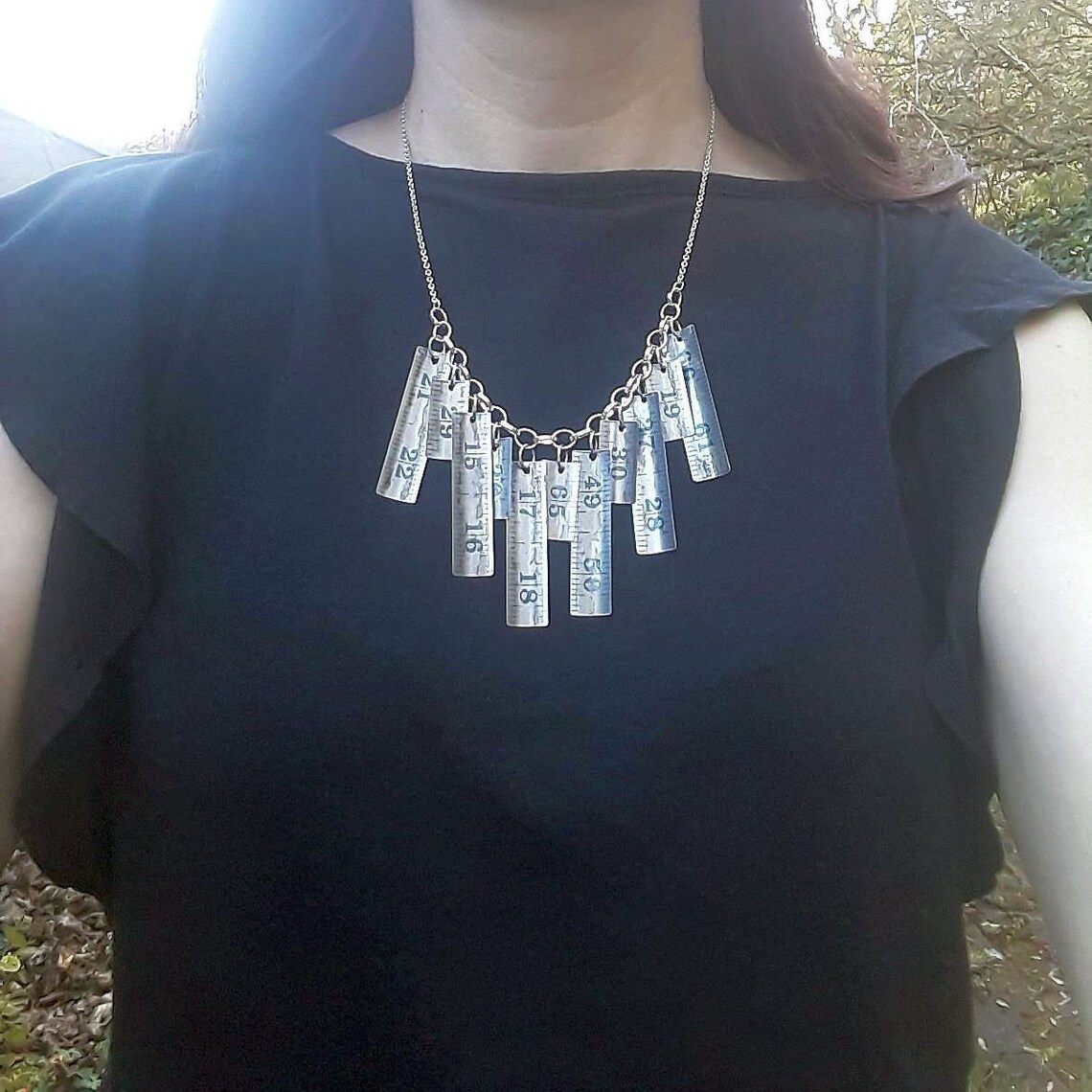 Tape Measure Necklace Silver Ruler Jewelry Contemporary Etsy