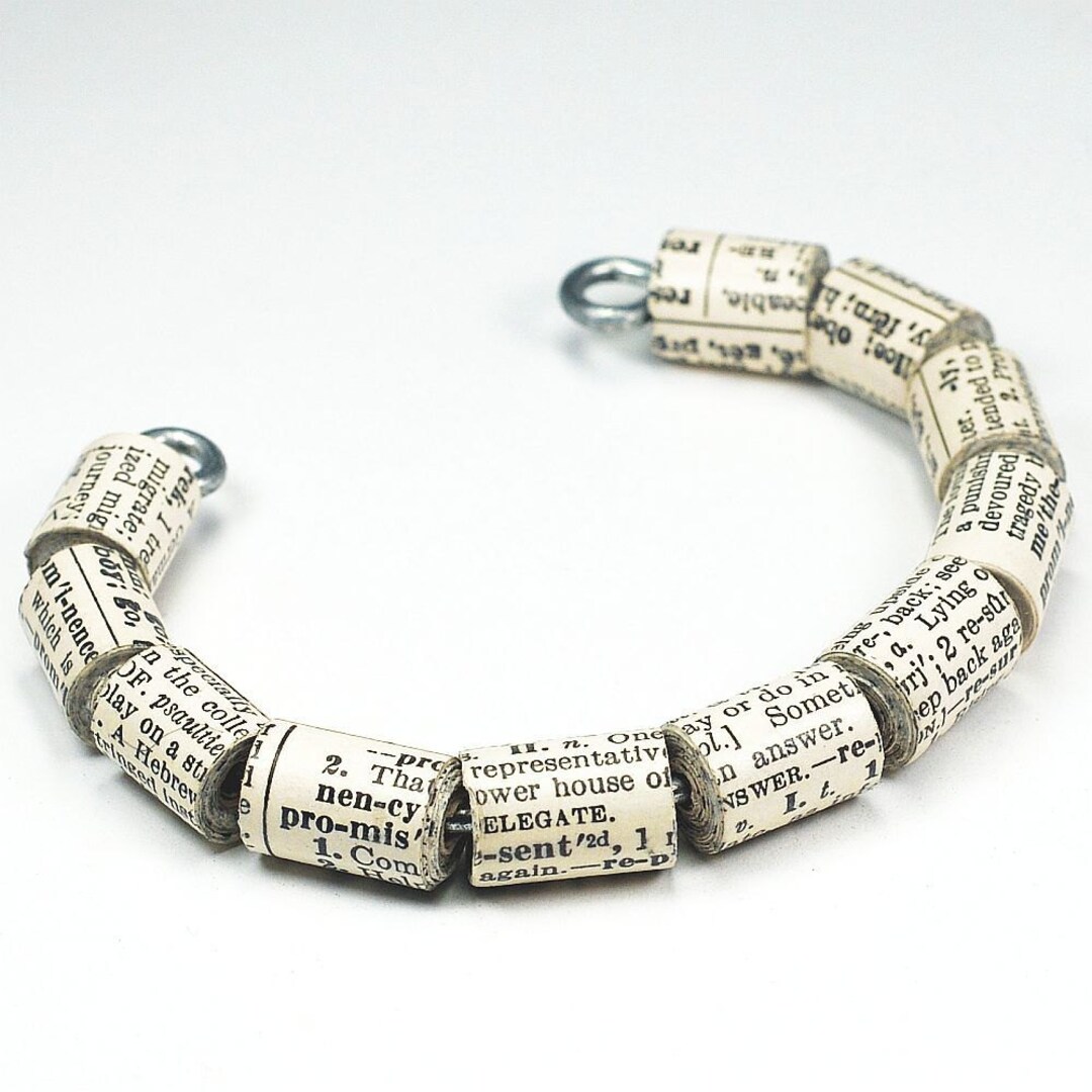 Dictionary Jewelry Upcycled English Dictionary Paper Bead Bracelet
