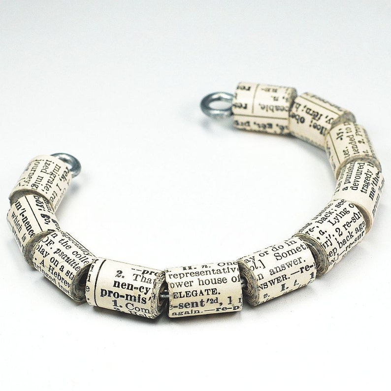 Dictionary Jewelry Upcycled English Dictionary Paper Bead Etsy