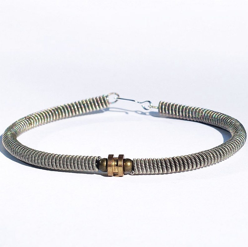 Guitar String Bracelet Upcycled Silver & Brass Bass Guitar Etsy