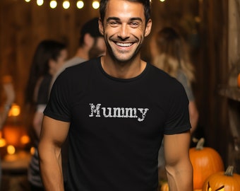 Mummy Stencil Halloween T-Shirt, Mens Mummy Season Shirt
