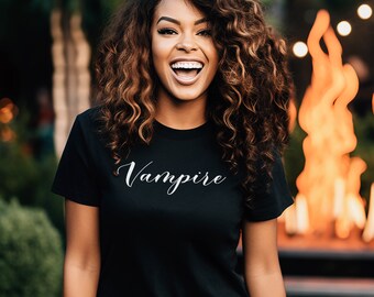 Vampire Script T-Shirt, Cute Halloween Shirt