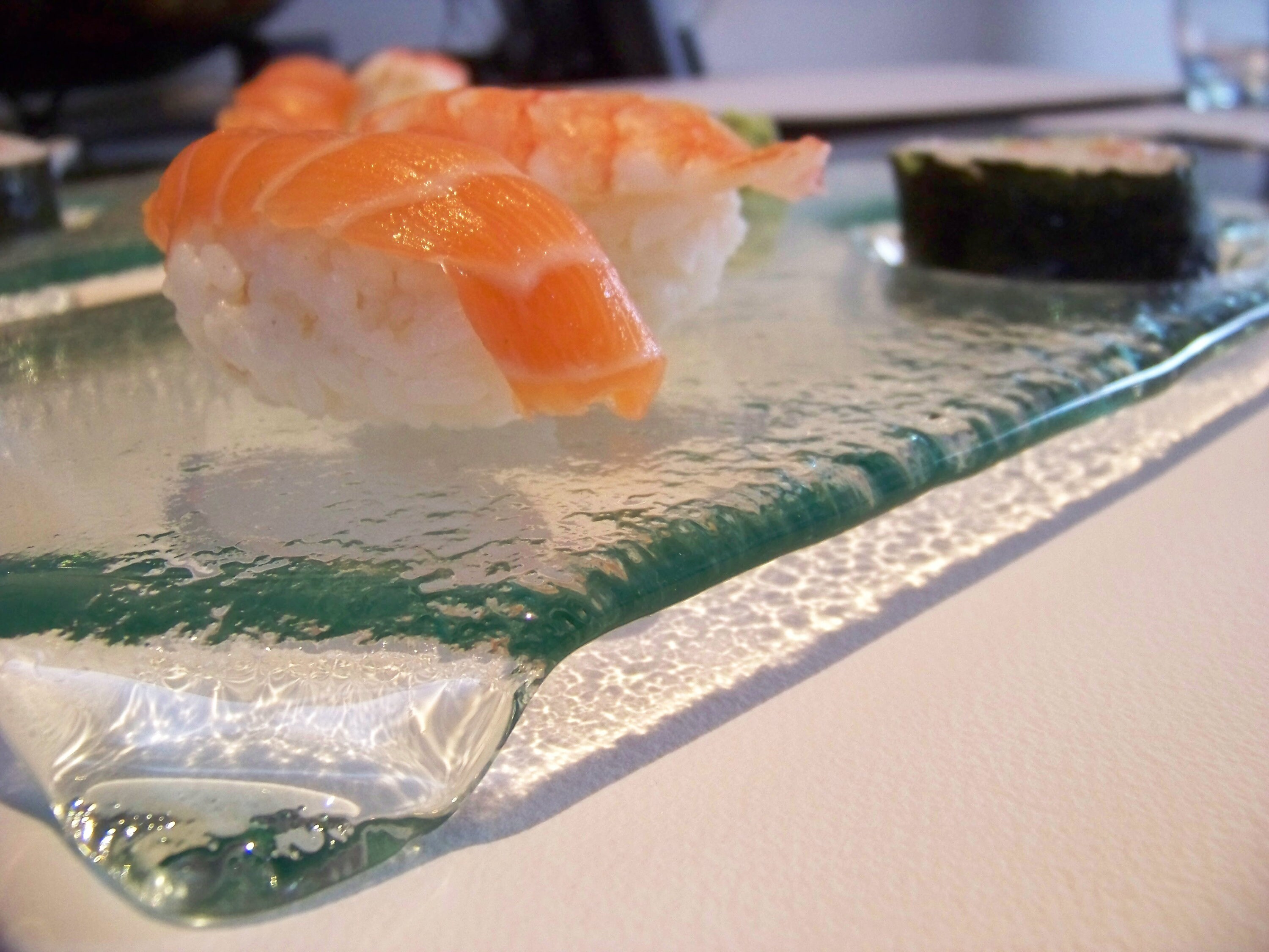 Sushi Plate, Individual Serve, California Rolls, Soy Sauce, Handmade