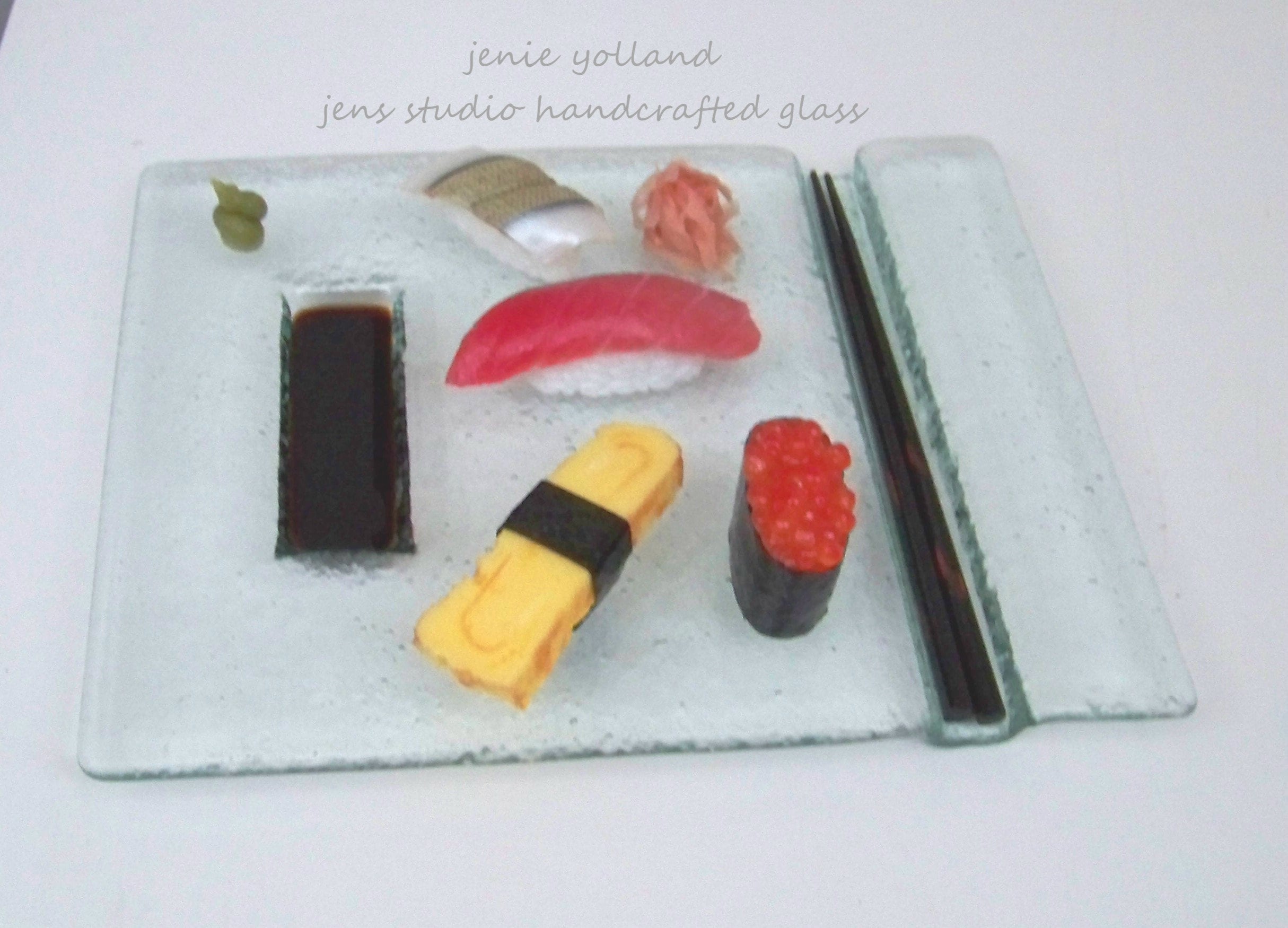 Japanese Table Setting #24 Modern Sushi Set with Ash Graze Mino