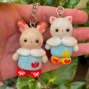 sylvanian families handmade clay keychains