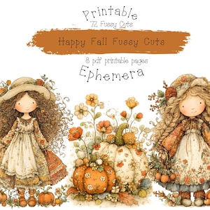 Autumn Theme Fussy Cut Girls, Collage Sheets,
