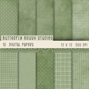 Papel digital con textura de acuarela verde salvia: Fondos para álbumes de recortes de 12x12 (Descarga digital)