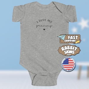 Body de jersey fino para bebé &quot;Amo a mi abuela&quot;, regalo para recién nacidos, idea de regalo para bebé &quot;Abuelita&quot;, bonito regalo para baby shower, regalo para el pequeño amor de la abuela