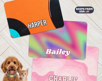 The Spiffy Dog Custom Pet Food Mat 12x18 Personalized Dog Cat Name Non-Slip Waterproof Rug Gift