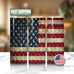US Memorial Day Tribute Tumbler – 20oz Skinny Tumbler American Flag American Travel Mug Memorial Day Tumbler Veteran Tribute Tumbler