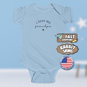 Body de punto fino para bebé &quot;Amo a mi abuelo&quot;, adorable atuendo para baby shower, recuerdo para el Día de los Abuelos, regalo para el abuelo, mono para bebé
