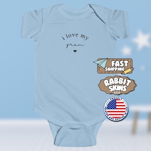 Body de punto fino para bebé &quot;Amo a mi abuela&quot;. Bonito regalo para recién nacidos. Idea de regalo para la abuela. Bonito regalo para baby shower. Regalo para el pequeño amor de la abuela.
