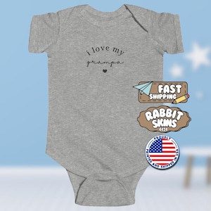 I Love My Grampa Infant Fine Jersey Bodysuit Sweet Newborn Baby Shower Outfit Baby Bodysuit Photo Shoot Onesie for Grandpa’s Little Love