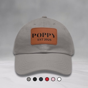 Personalized Poppy Hat: Faux Leather Patch, Custom Year 2026