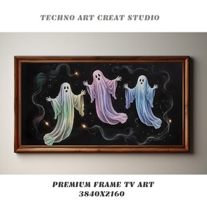 Frame TV Art Halloween, Ghost Samsung frame tv art for Halloween, Modern Ghost frame tv, Autumn Halloween Tv art, Fall Frame TV Art