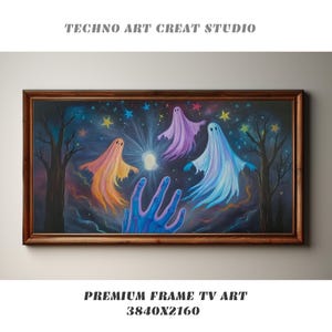 Frame TV Art Halloween, Ghost Samsung frame tv art for Halloween, Modern Ghost frame tv, Autumn Halloween Tv art, Fall Frame TV Art