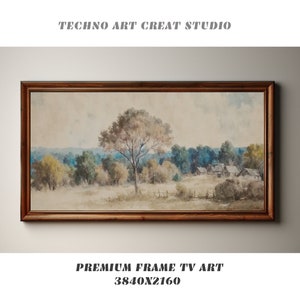Antique Rustic Muted Landscape Painting Summer ,Frame Tv Art , Summer Tv Art, Tv Art for Summer, Tv wildflower, TV Screensaver,Tv artwork