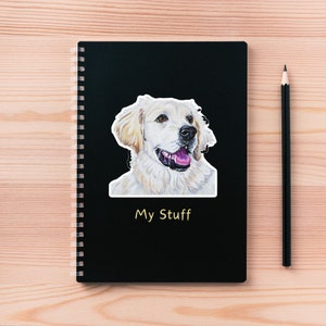 Mooie witte blonde Lab Art sticker voor notebook, auto, beker & meer | Luchtbelvrije vinylstickers