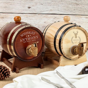 Personalized Engraved Whiskey Barrel 1L 3L,Wood Whiskey Barrel,Custom Engraved Barrel,Whiskey Cask For Dad,Wedding Party Gifts,Home Bar Gift