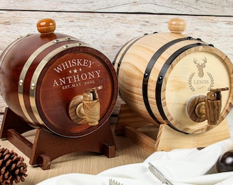 Personalized Engraved Whiskey Barrel 1L 3L,Wood Whiskey Barrel,Custom Engraved Barrel,Whiskey Cask For Dad,Wedding Party Gifts,Home Bar Gift