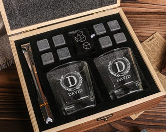 Juego de vasos de whisky personalizados con caja de madera, regalo para padrinos de boda, regalo para el padrino, propuesta de padrino, regalo de boda para hombres, regalo de whisky para papá