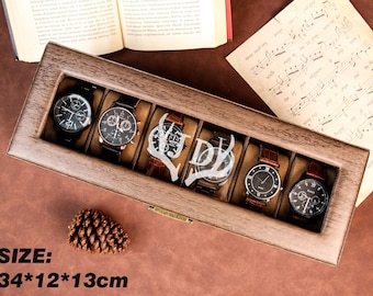 Personalized Watch Case for Men, Custom Engraved Watch Box, Anniversary Gifts for Him, Gift for Dad Husband Boyfriend, Watch Storage Case
