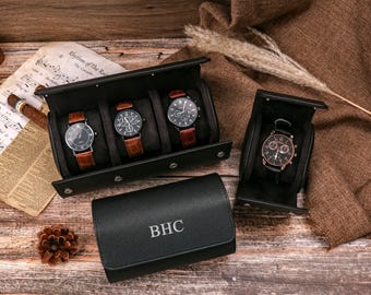 Custom Leather Watch Box,Gold stamping leather watch box,Travel Watch Box,Watch Box Holder,Anniversary Gift,Fathers Day Gift for Dad