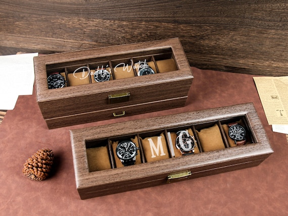 Custom Engraved Watch Box ,Personalized Watch Case,Customized watch storage jewelry box,Gift for dad,Mens Gift,Anniversary Gifts for Husband