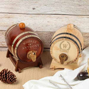 Personalized Whiskey Barrel,Mini Wood Whiskey Barrel,Anniversary gift for him,Gifts for Men,Father's Day Gift，Gift for Grandpa,Husband Gift