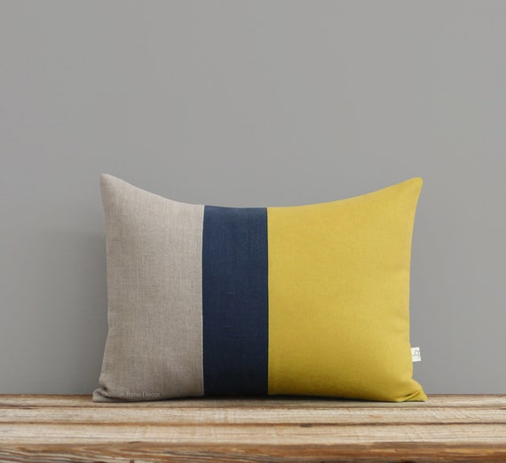 HGTV Magazine Color Block Pillow Cover Color Block Pillow cover Gray mustard