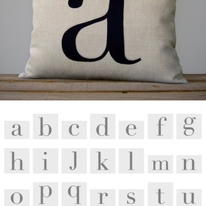 Custom Monogram Pillow 14x18 Personalized Home Decor by JillianReneDecor Typography Pillow Lower Case Letter Initial Gift 18x18 image 3