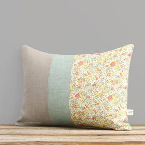 LIMITED EDITION: Pastel Floral Liberty Print Decorative Pillow by JillianReneDecor Shabby Chic Home Decor Spring Decor Nursery image 1