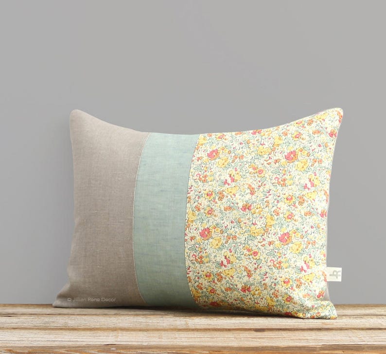 LIMITED EDITION: Pastel Floral Liberty Print Decorative Pillow by JillianReneDecor Shabby Chic Home Decor Spring Decor Nursery image 1