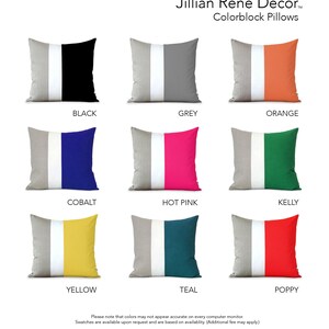 Custom Linen Color Block Pillow 20x20 Cream Stripe Trio by JillianReneDecor Decorative Pillows image 1