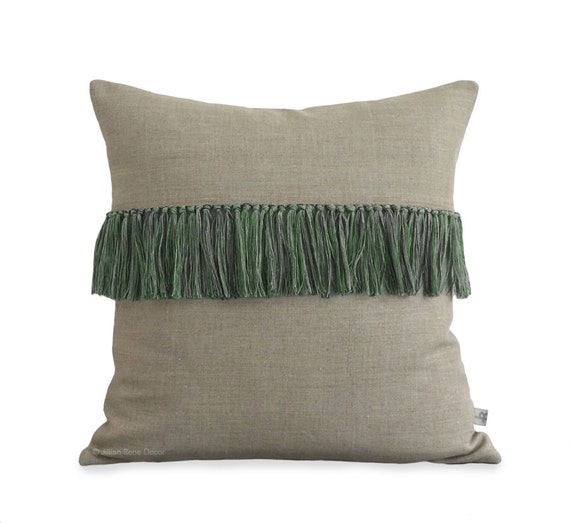 Green tassel pillow discount