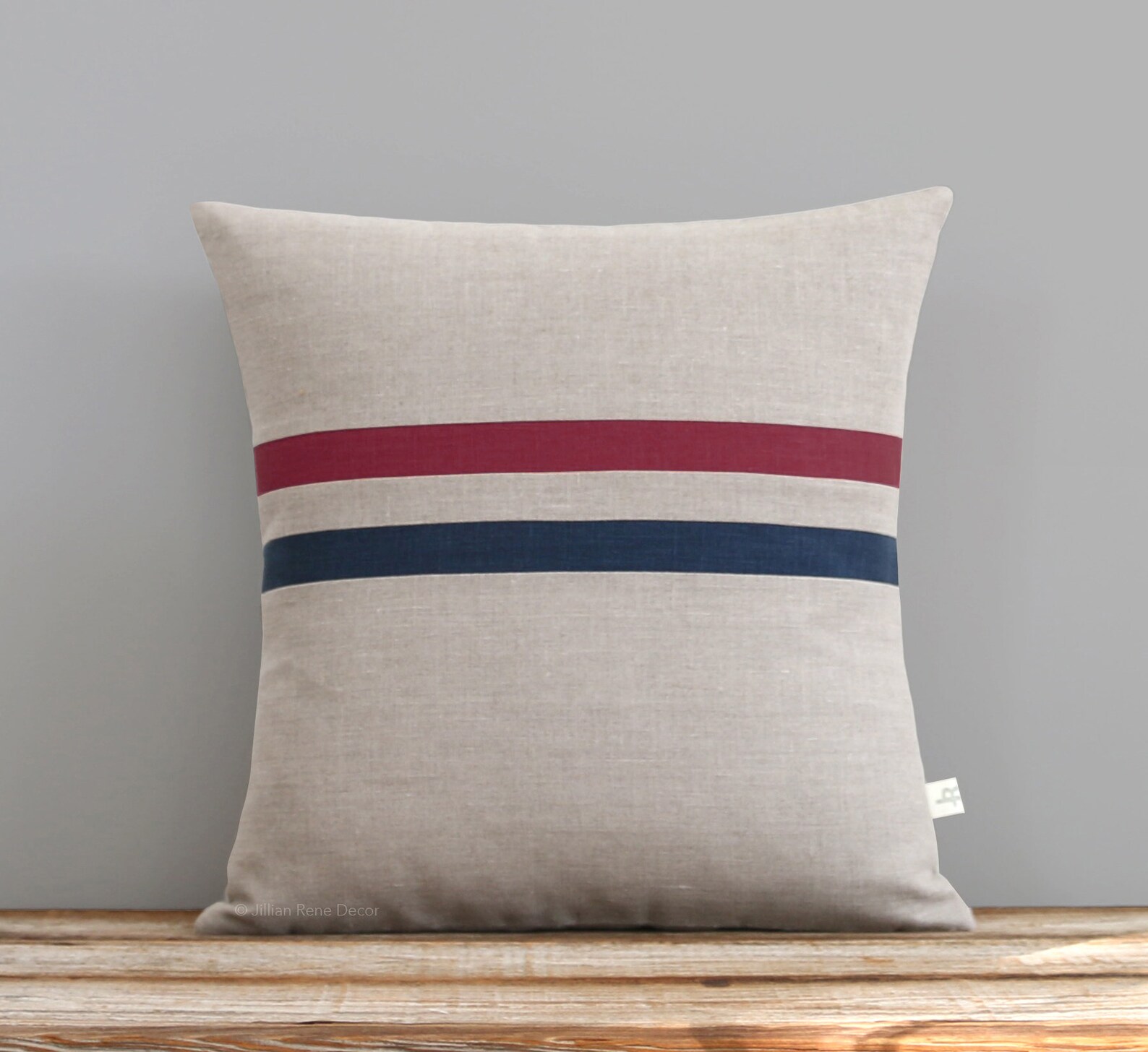 Crimson Red and Navy Striped Pillow Cover 16x16 Home Decor Etsy
