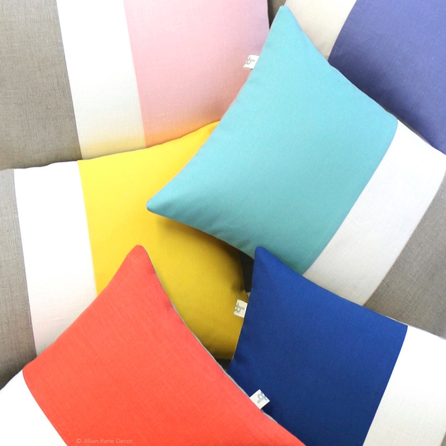 Summer Colorblock Pillow Covers Modern Decorative Pillows Etsy