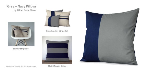 Navy Blue Linden Throw Pillow-12 x 24