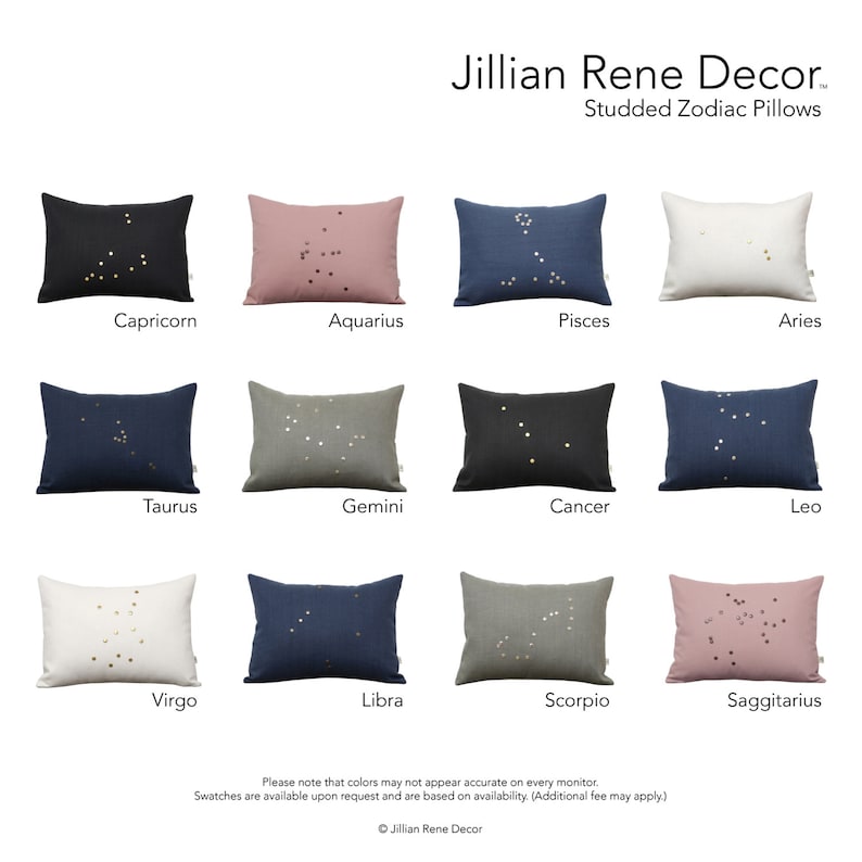 Sagittarius Studded Zodiac Pillow Covers with Astrological Sign 12x16 by JillianReneDecor Custom Covers December Birthday Day Gift image 2