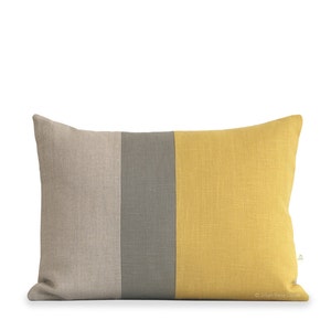 Decorative Pillows Squash Yellow Fall Colorblock Pillow Covers by JillianReneDecor Modern Home Decor Autumn Harvest FW2015, Ochre image 2