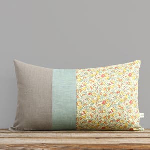 Pastel Floral Print Decorative Pillow Cover Spring Home Decor by JillianReneDecor Liberty Print Shabby Chic Nursery Pastel Yellow image 1