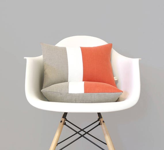 orange and cream cushions