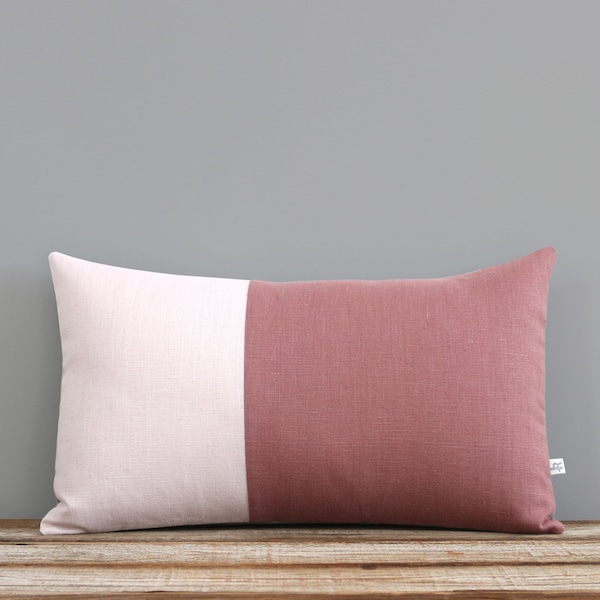 Pink Linen Pillow Etsy
