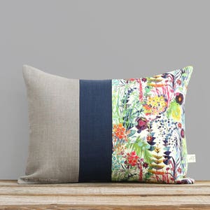 LIMITED EDITION: Abstract Floral Liberty Print Pillow Cover by JillianReneDecor, Watercolor Flowers, Decorative Home Decor, Tresco Tana Lawn image 1