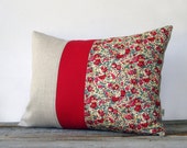 LIMITED EDITION: Red Floral Liberty Print Pillow (12x16) by JillianReneDecor - Claire-Aude W Tana Lawn - Gift for Her - Valentine's Day