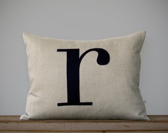 Custom Monogram Pillow | 14x18 | Personalized Home Decor by JillianReneDecor | Typography Pillow | Lower Case Letter | Initial Gift | 18x18